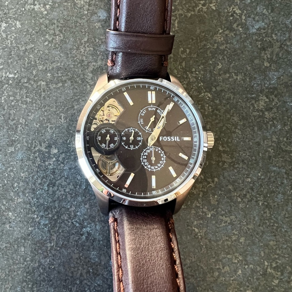 Fossil Brown Leather Strap Watch